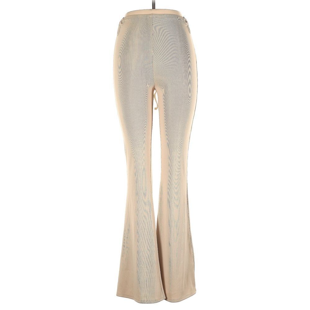 Berska Tan Ribbed O-Ring High Rise Flared Pants